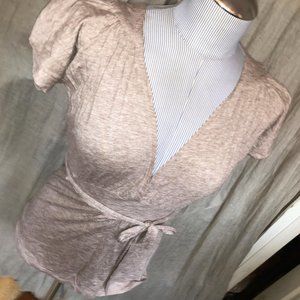 Calypso St. Barth's khaki jersey knit tie top XS